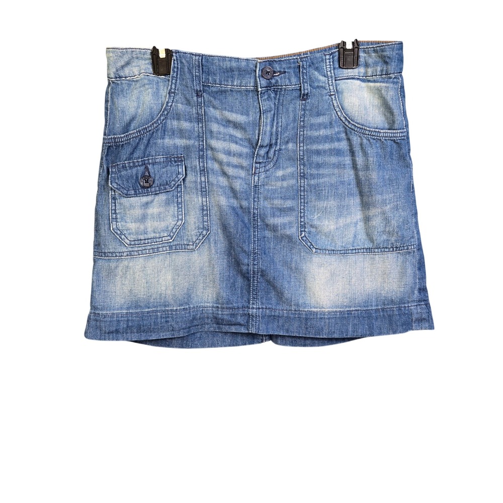 Tommy Hilfiger Denim Mini Skirt Womens Size 8 Blue Cargo Pocket Y2K Preppy